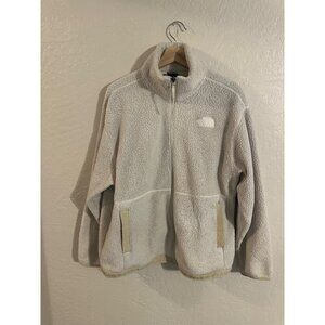 Y North Face Women’s Cream Campshire Sherpa Fleece Full Zip Jacket